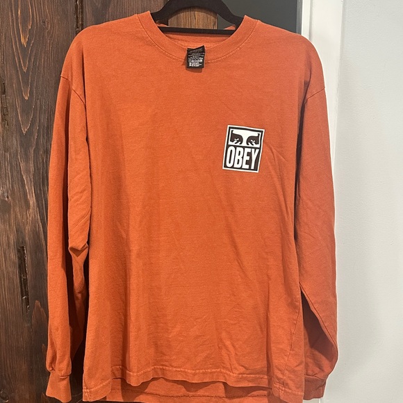 Obey Men's Rust Long Sleeve Tee - Picture 2 of 4